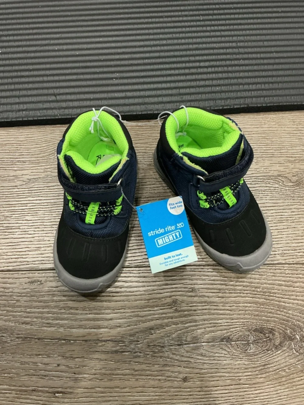 Stride Rite Nebraska Toddler Navy/Neon Green Waterproof Boot Sneakers